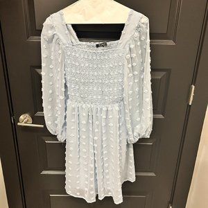 Brand New Simplee Long Sleeve Blue Bubble Tufted Dress (Size M)
